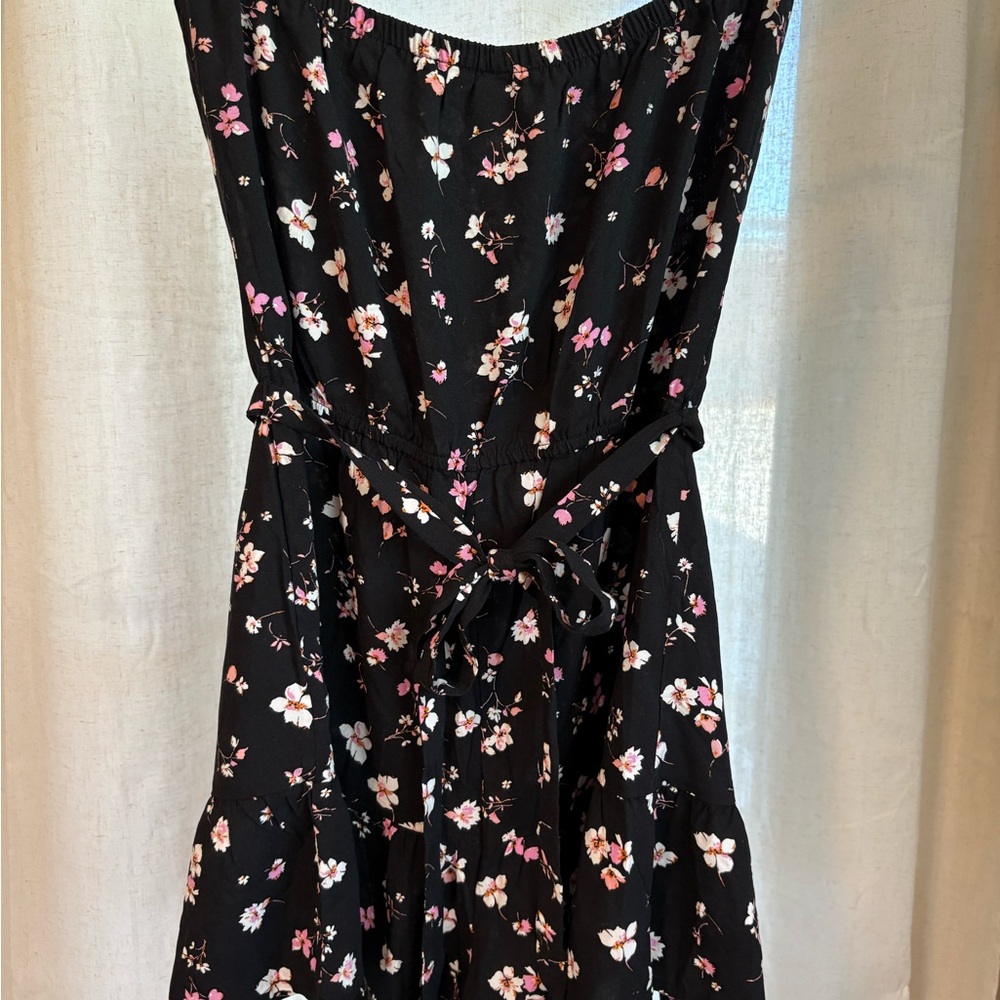 BeBop Black Dress with Floral Accents